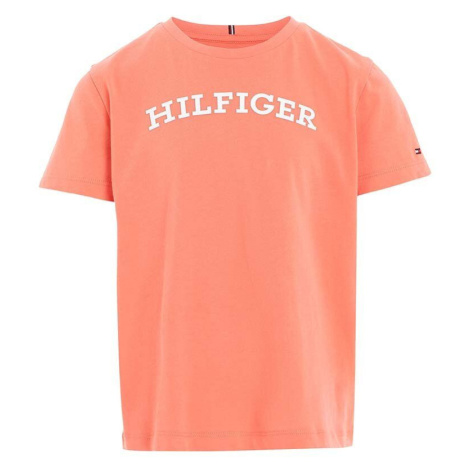 Detské bavlnené tričko Tommy Hilfiger oranžová farba