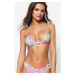 Trendyol Abstract Pattern Triangle Accessorized Bikini Top