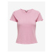 Ružové dámske rebrované tričko ONLY Carlotta