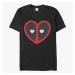 Queens Marvel Deadpool - Deadpool Heart Logo Men's T-Shirt Black