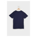 Trendyol Navy Blue Printed Asymmetric Boyfriend Knitted T-Shirt