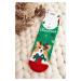 Women's Christmas socks with a dog, green