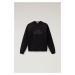 Mikina Woolrich Organic Cotton Sweatshirt Čierna