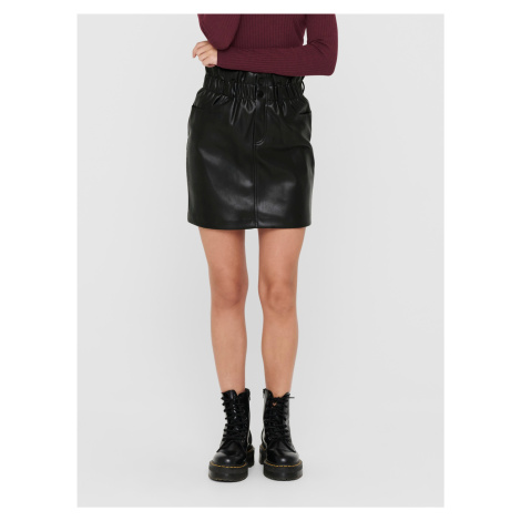 Black Women's Mini Leatherette Skirt ONLY Maiya - Women