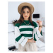 Women's sweater AMELIA green and white Dstreet