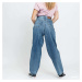 Kalhoty Urban Classics Ladies High Waist 90'SWide Leg Denim Pants Blue