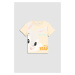 Tričko pre bábätko Coccodrillo béžová farba, s potlačou