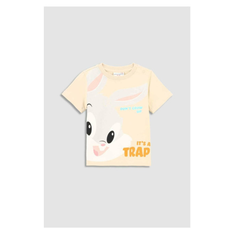Tričko pre bábätko Coccodrillo béžová farba, s potlačou