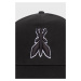 Bavlnená čiapka Patrizia Pepe čierna farba, s nášivkou, 8F1650 AB01