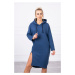 Dress with hood and slit for jeans side