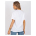 White loose T-shirt with appliqué and print