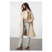 Trendyol Stone Oversize Wide Cut Belted Long Wool Coat