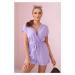 Short jumpsuit with tie at the waist light purple