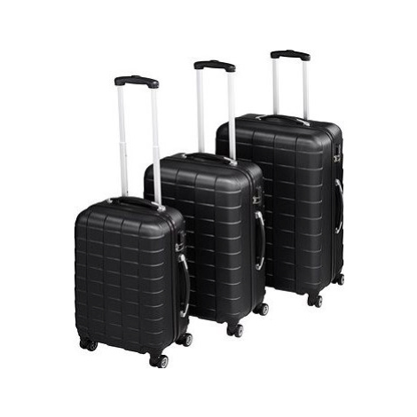 Súprava 3 cestovných kufrov na kolieskach čierne