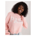 Light pink oversize sweater with wool