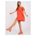 Oranžové klasické šaty Remember s výstrihom &quot;carmen&quot; -D73761M30145G-orange