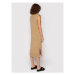 NA-KD Úpletové šaty Padded High Neck 1100-004257 Béžová Regular Fit
