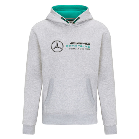 Mercedes AMG Petronas pánska mikina s kapucňou logo sweatshirt grey F1 Team 2022