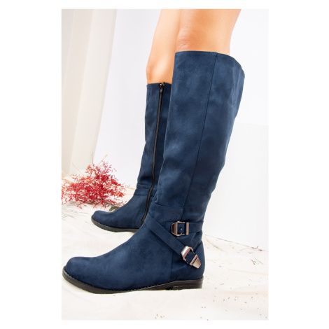 Fox Shoes Navy Blue Suede Women's Boots