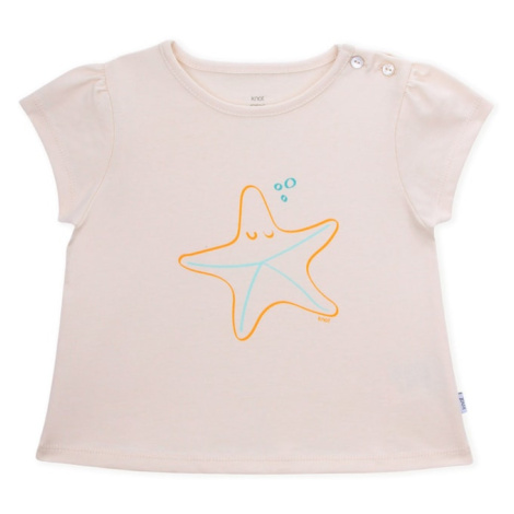 KNOT Tričko 'Starfish'  béžová / vodová / oranžová
