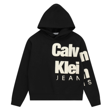Calvin Klein Jeans Mikina  krémová / čierna