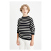 DEFACTO Boy's Crew Neck Striped Cotton Knit Sweater