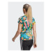 Adidas Tričko AEROREADY Train Essentials Minimal Branding V-Neck Floral Print T-Shirt HN5541 Čie