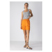 DEFACTO Paperbag Waist Wide Leg Linen Blend Shorts