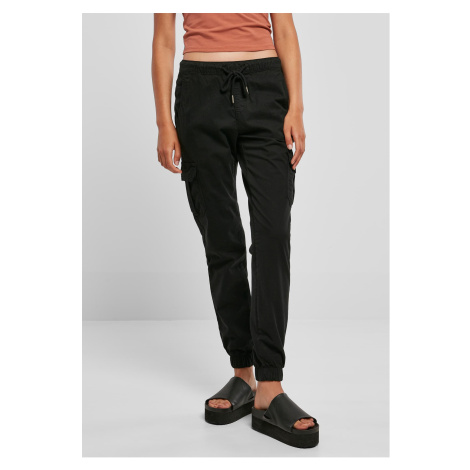 Women's high-waisted cargo jogging pants - black Urban Classics