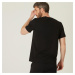 Pánske tričko 500 na cvičenie krátky rukáv, rovný strih, čierne