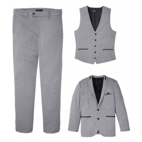Oblek s recyklovaným polyesterom (3-dielny), sako, nohavice, vesta bonprix