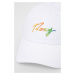 Bavlnená čiapka Roxy biela farba, s nášivkou