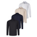 QUAD SET G726 DEWBERRY SHIRT-BLACK-WHITE-NAVY BLUE-BEIGE