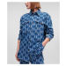 Košeľa Karl Lagerfeld Monogram Denim Overshirt Modrá