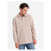 Ombre Men's structured knit polo collar sweatshirt - beige