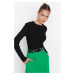 Trendyol Black Basic Ribbed Knitwear Sweater