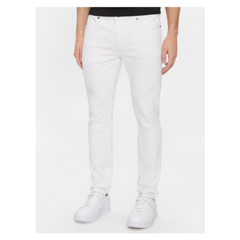 Hugo Džínsy Hugo 734 50509096 Biela Slim Fit Hugo Boss