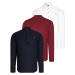 TRIPLE SET G783 DEWBERRY JUDGE COLLAR SHIRT-NAVY BLUE-WHITE-BURGUNDY