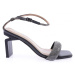 DGN K9016 Women's Silver Stone Band Strap On Ankle Heels Sandals