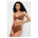 Trendyol Brown Strapless Premium Accessories Bikini Top