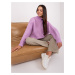 Light purple oversize sweater with puff sleeves