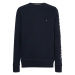 Tommy Hilfiger Mikina - HILFIGER LOGO ON SLEEVE CREWNECK modrá