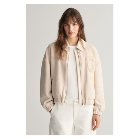 BUNDA GANT TEXTURED VARSITY JACKET SOFT OAT