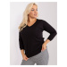 Lady's black blouse plus size with patch