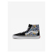 Vans Blue Black Womens Patterned Ankle Sneakers with Suede Details - Women
