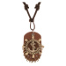 Nastaviteľný kožený náhrdelník - kormidlo s kotvou, známka z kože