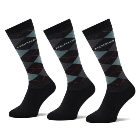 Horka Súprava 3 párov vysokých ponožiek unisex Riding Socks 145450-0000-0206 Čierna