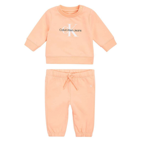 Detská súprava Calvin Klein Jeans oranžová farba
