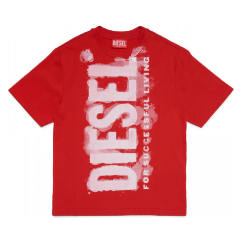 Tričko Diesel Tjuste16 Over T-Shirt Červená