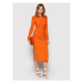 KARL LAGERFELD Každodenné šaty Ruched 220W1352 Oranžová Slim Fit